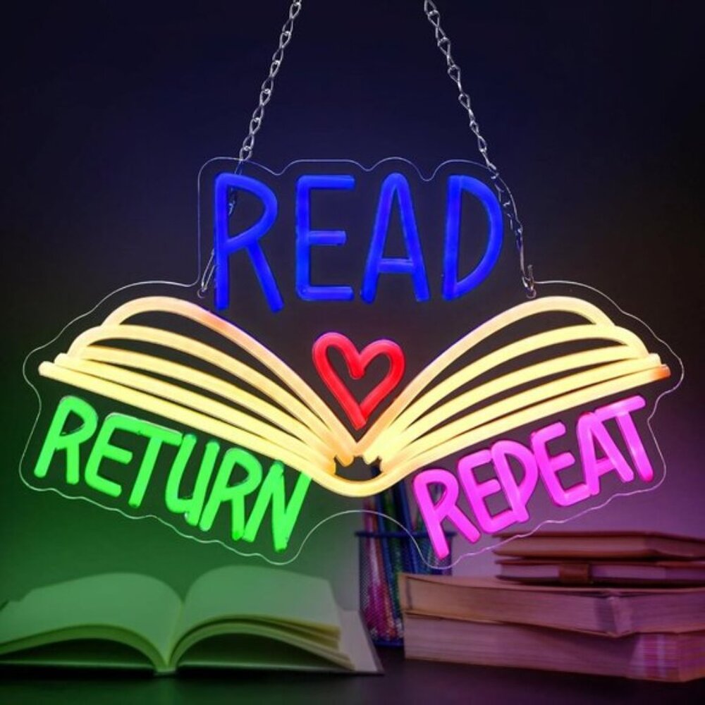 Read Neon Sign LED Light, Wall Decor for Library, Classroom, Study & Book Lovers